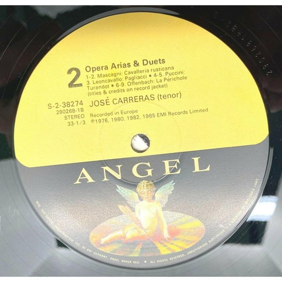 Jose Carreras Opera Arias and Duets Vinyl LP EMI Angel Don Carlos Pagliacci Aida - Picture 3 of 5